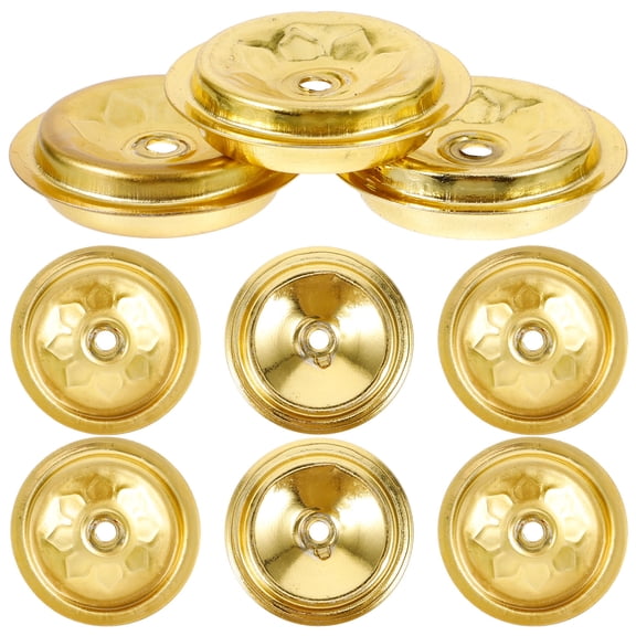 BESTYASH 12Pcs Golden Aluminum Floating Wick Holders Oil Lamp Candle Wick Bases with Elegant Craftsmanship