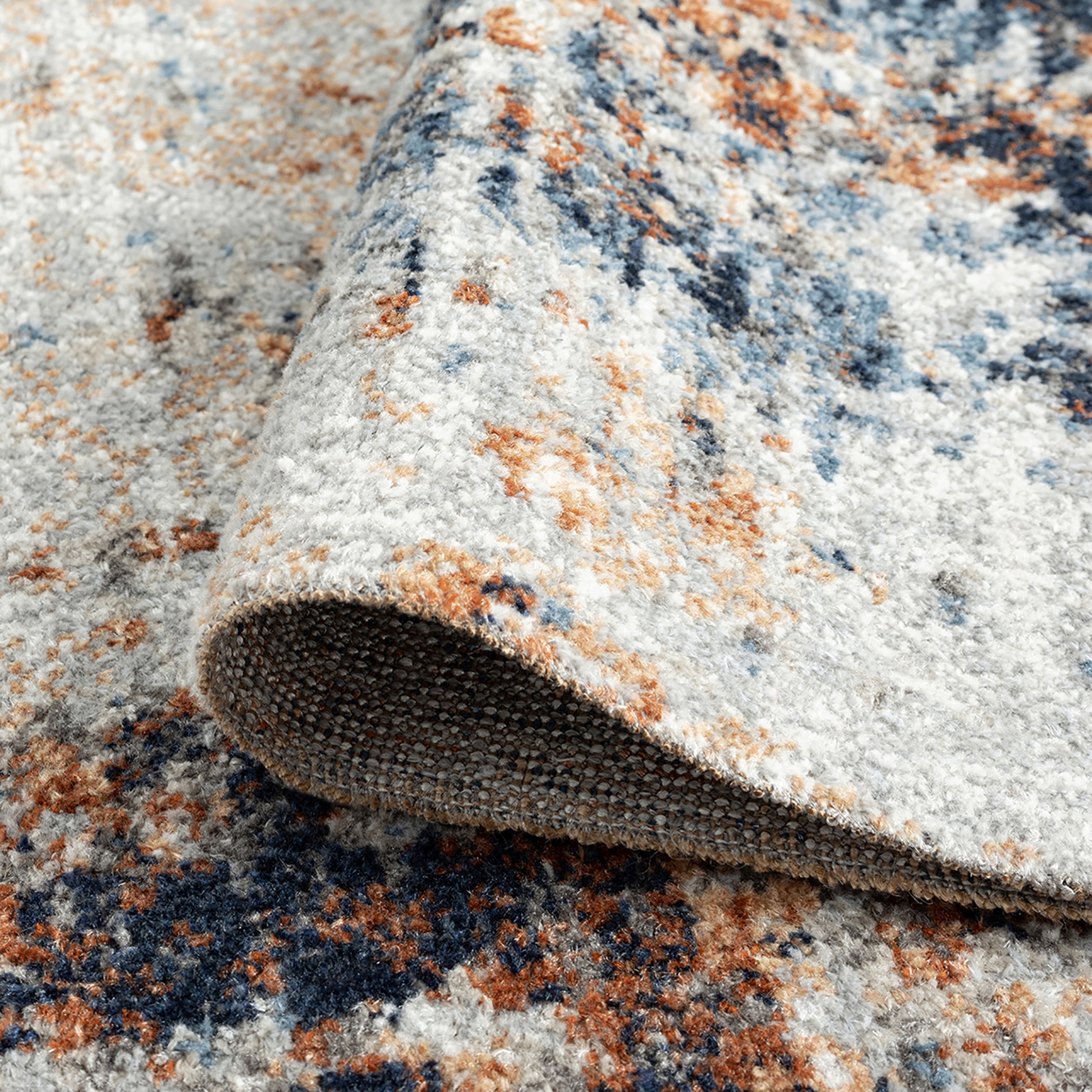 Contemporary 5x8 Area Rug (5'3'' x 7'3'') Abstract Multi, Multi Living Room Easy to Clean
