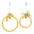 thumbnail image 1 of Environmental Protection Bird Hanging Perches Swings Toy,  Climbing Toy, For Pet  Parrotlet Budgie Cockateil Cockatoo Cage Accessory Yellow, 1 of 8
