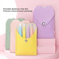 thumbnail image 4 of 1 Set Eyelashes Tweezers Anti-Rust Easy to Carry with Storage Bag Oblique Mouth Design Multifunctional Makeup Accessory Stainless Steel Eyebrows Hair Removal Tweezer for Ladies, 4 of 8