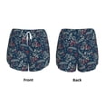 thumbnail image 5 of Vsdgher Leaves Snowflakes Print Women's Running Double Layer Shorts High Waisted with Pockets Elastic Yoga Workout Athletic Gym Sports, 5 of 8