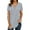 Gray, variant on Nlife Women Lace-up Front Solid Color Short Sleeves Tunics Tops