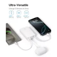 thumbnail image 4 of Baseus 10000mAh Power Bank,45W Portable Charger with Built-in USB-C Cable 3-Output LED Display, Fast Charging External Battery Pack Picogo Powerbank, White, 4 of 8
