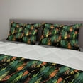 thumbnail image 2 of Leaf Print Comforter & Sham Bedding Set, Tropical Composition with Colorful Rainbow Toned Illustration Hawaiian Jungle, 3 pcs Duvet Set Microfiber Filling Quilt, 5 Sizes, Multicolor, by Ambesonne, 2 of 4