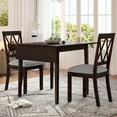 thumbnail image 3 of 3 Piece Kitchen Dining Set, Dining Table with Drop Leaf and 2 Upholstered Chairs,Espresso, 3 of 30