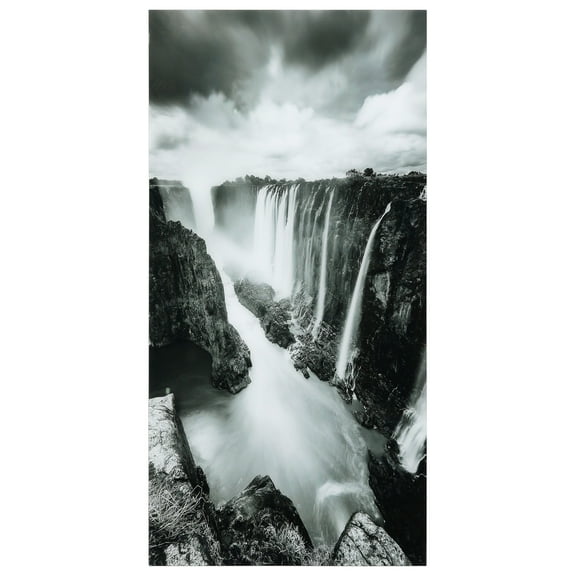 Empire Art Direct The Falls Frameless Free Floating Tempered Glass Panel Graphic Wall Art, 72" x 36", Ready to Hang