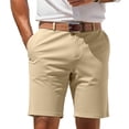 thumbnail image 3 of IhhxPro Men's Casual Shorts with Elastic Waist and Pockets, Business Belted Bermuda Quick Dry Lightweight Cotton Relaxed Fit Summer Travel Golf S-2XL, 3 of 9