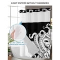 thumbnail image 6 of No Hook Shower Curtain with Snap-in Liner, Black White Octopus Waterproof Fabric Bathroom Curtains, Coastal Ocean Animals Nautical Bath Curtains & Mesh Top Window 72"x78" Long, 6 of 9