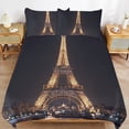 thumbnail image 6 of 3 Pcs Soft Bedding Set, Includes 1 Duvet Cover with Zipper And 2 Pillow,Shams Eiffel Tower Twin(86"x70"), 6 of 8