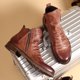 thumbnail image 3 of Botas de hombre con suela antideslizante y cremallera de doble cara, botas con borlas, botas de cuero para hombre, talla grande, 3 of 6