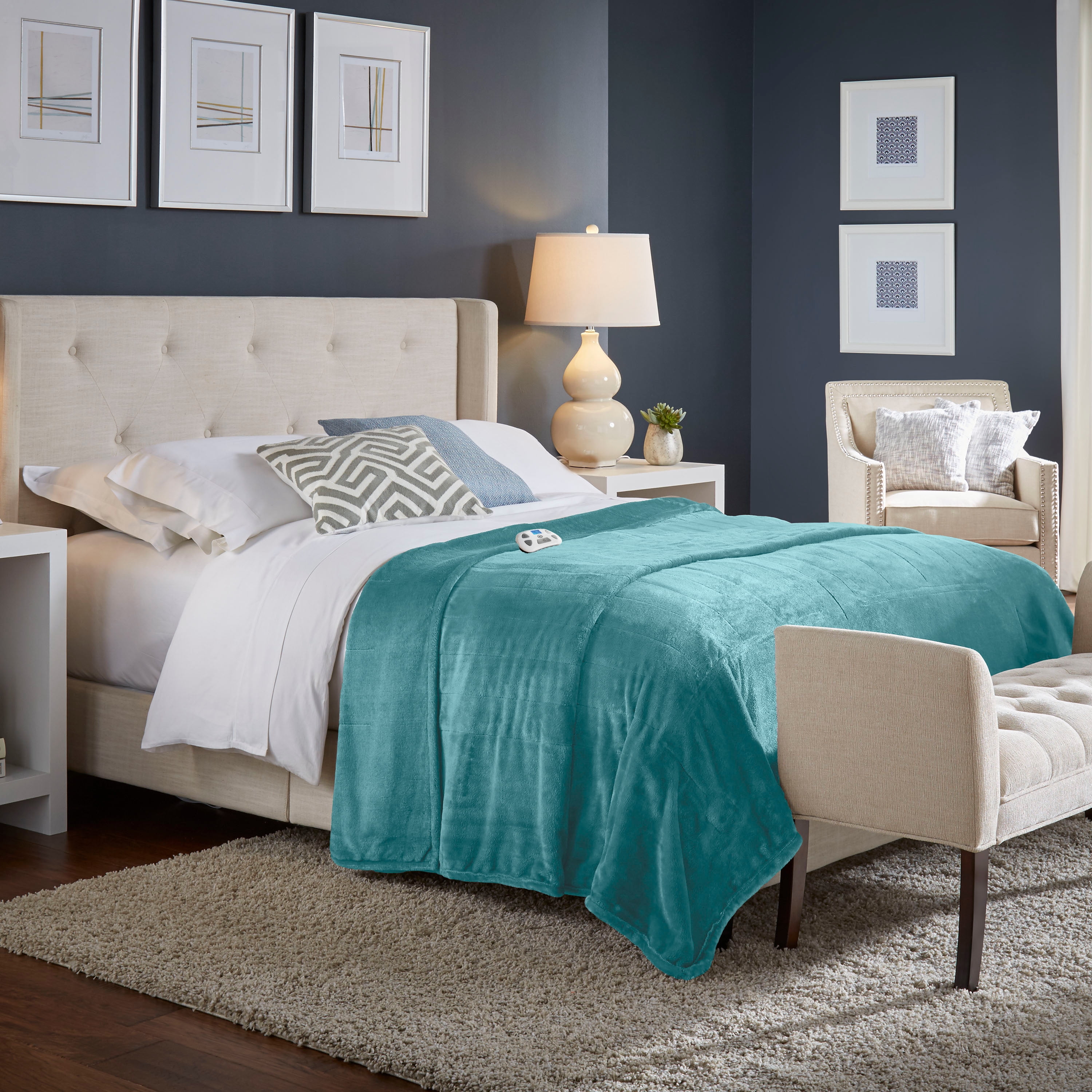 Serta Comfort Plush Electric Heated Blanket, Programmable Controller