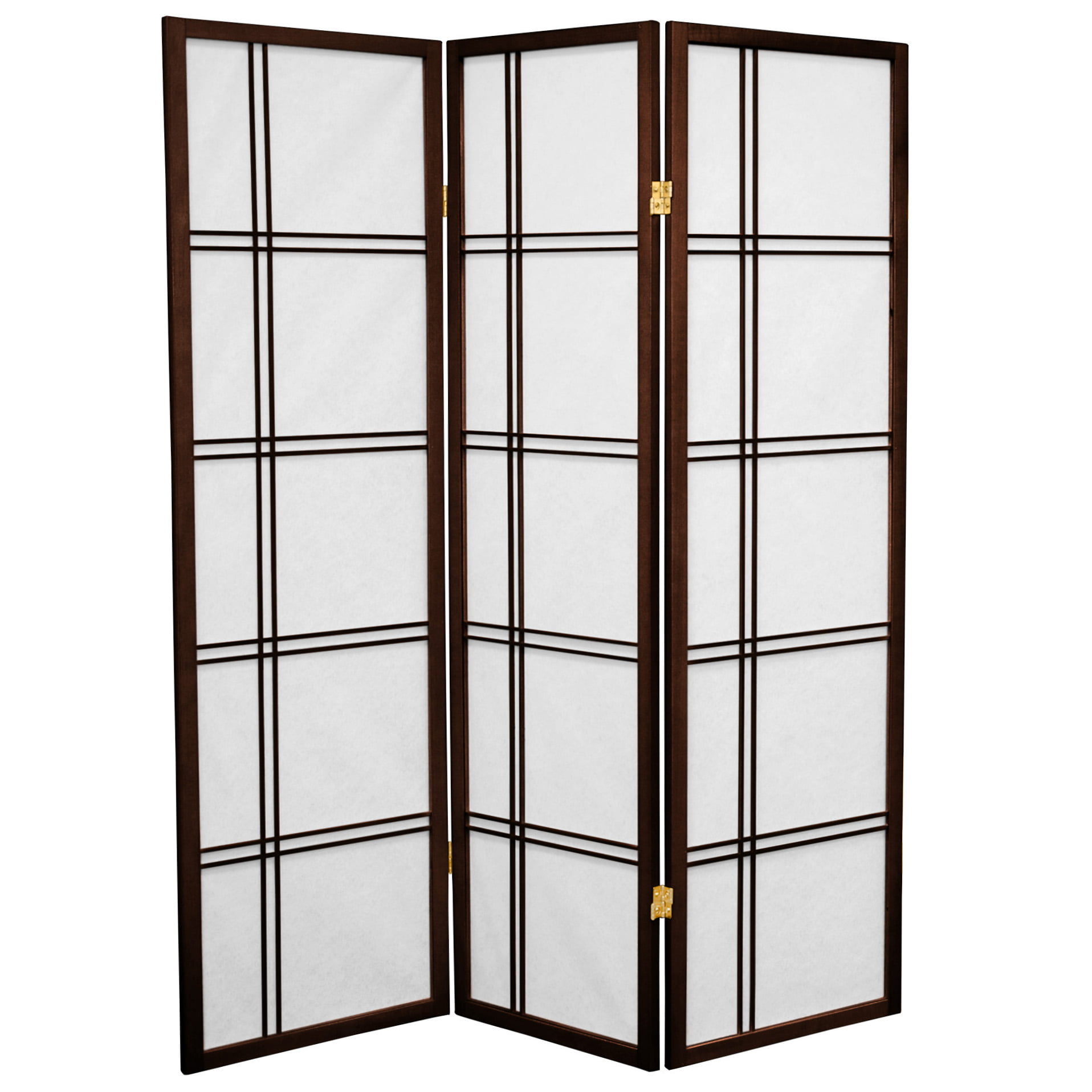 Details about   Oriental Furniture 6 ft 3 Panels Black Tall Double Cross Shoji Screen 