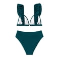 thumbnail image 5 of Swimsuits for Big Busted Women Under 20$ - Green Ruffle Bikini Hontri Women's Bikini Set with Ruffles And High Waist Sexy Two Piece Swimsuit Swimwear, 5 of 9
