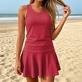 thumbnail image 5 of Womens Skirted Tankini Bathing Suit 2 Piece Swimwear with Sleeveless Tank Top and Flared Swim Skirt Modest Tummy Control Swimwear, 2XL, 5 of 6
