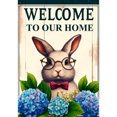 thumbnail image 2 of America Forever Welcome to Our Home House Flag, 28 x 40 inch Double Sided, Bunny Easter Banner, Floral Flower Seasonal Outdoor Decor, Holiday Outside Decorations Yard Flag, 2 of 5