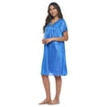 thumbnail image 2 of Casual Nights Nightgown - Women's Short Sleeve Tricot Nightgowns, Flutter Sleeves and Lightweight Silky Fabric, 2 of 5
