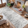 thumbnail image 4 of Washable Long Hallway Runner Rug: Non-slip 2'6x12 Kitchen Rugs Abstract Entryway Bathroom Soft Living Room Bedroom Beside Floor Mat Indoor Farmhouse Carpet For Home Office(2'6x12 Light/grey), 4 of 8