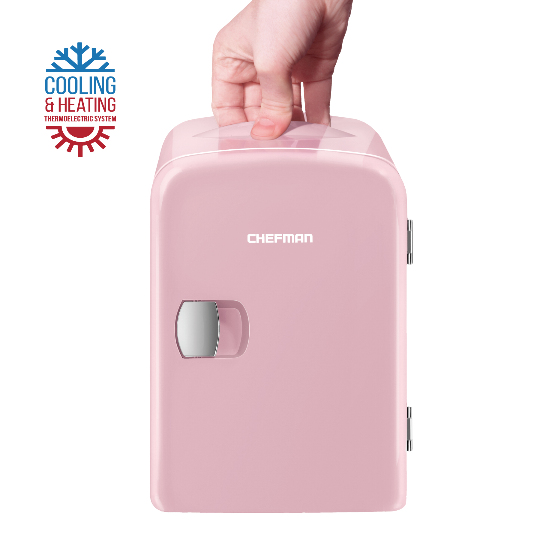 Chefman Portable 4L Mini Fridge w/ Heating and Cooling - Pink, New - image 3 of 5
