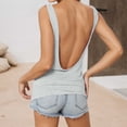 thumbnail image 2 of XIAONU Blouses For Womens Deep V Back Slim Fit Elastic Vest Trendy Ladies Solid Color Backless Beach Vacation Top, 2 of 6