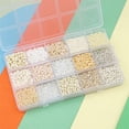 thumbnail image 3 of Monebena 15 Color 4mm Small Assorted Glass Seed Beads,3mm Bugle Beads Friendship Bracelet Kit,2mm Tiny Tube Beads for Jewelry Making(White Bead) M01, 3 of 10