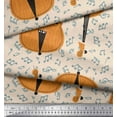 thumbnail image 3 of Soimoi White polyester Crepe Fabric Notes & Violin Musical Instrument Decor Fabric Printed Yard 42 Inch Wide, 3 of 3