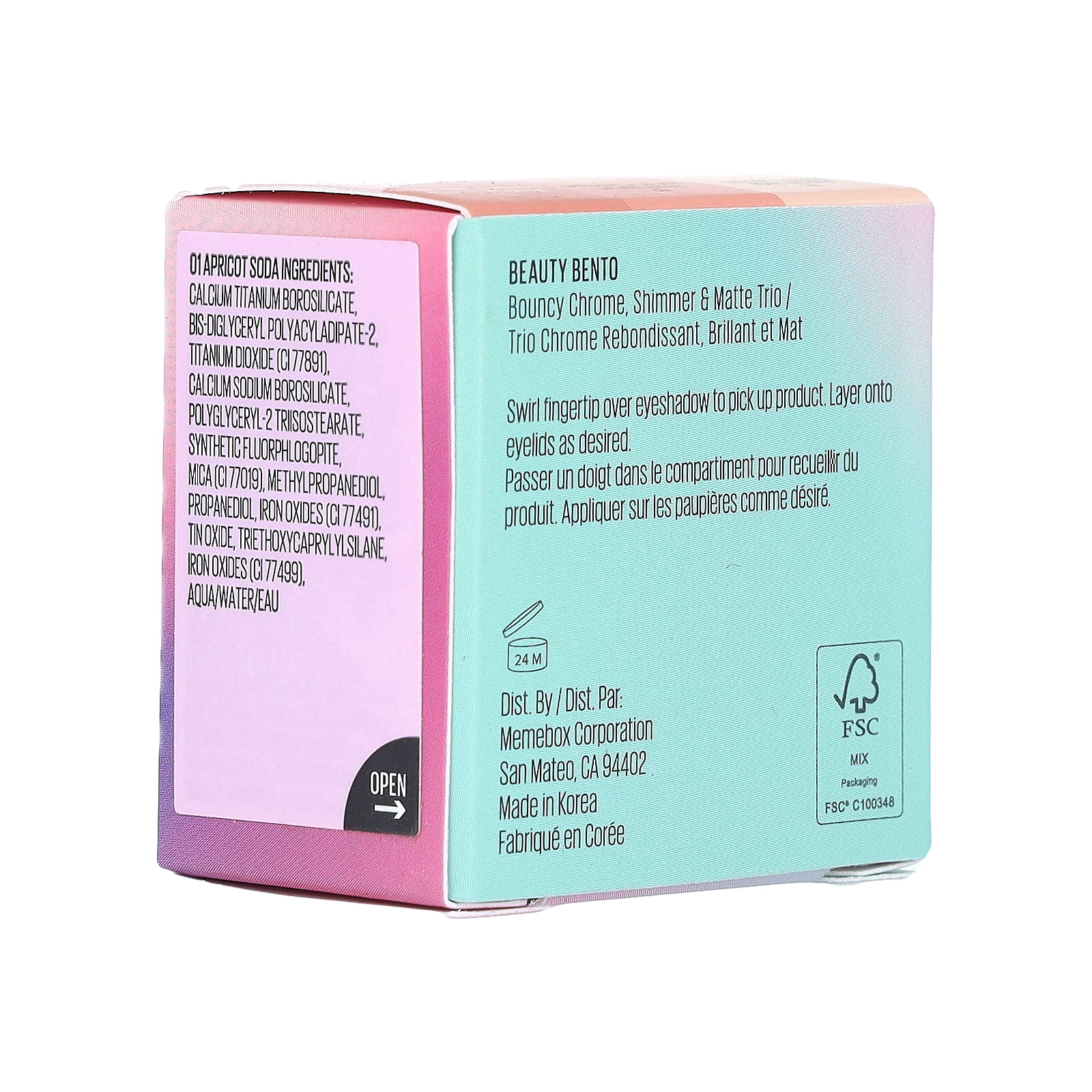 Kaja Beauty Bento, Bouncy Chrome, Shimmer & Matte Eyeshadow Trio, 16 Peach Madeline, 0.14 oz (4.1 g)