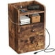 thumbnail image 2 of Buro Mesa De Noche De Madera Rustico Y Estación De Carga Usb, 2 of 7