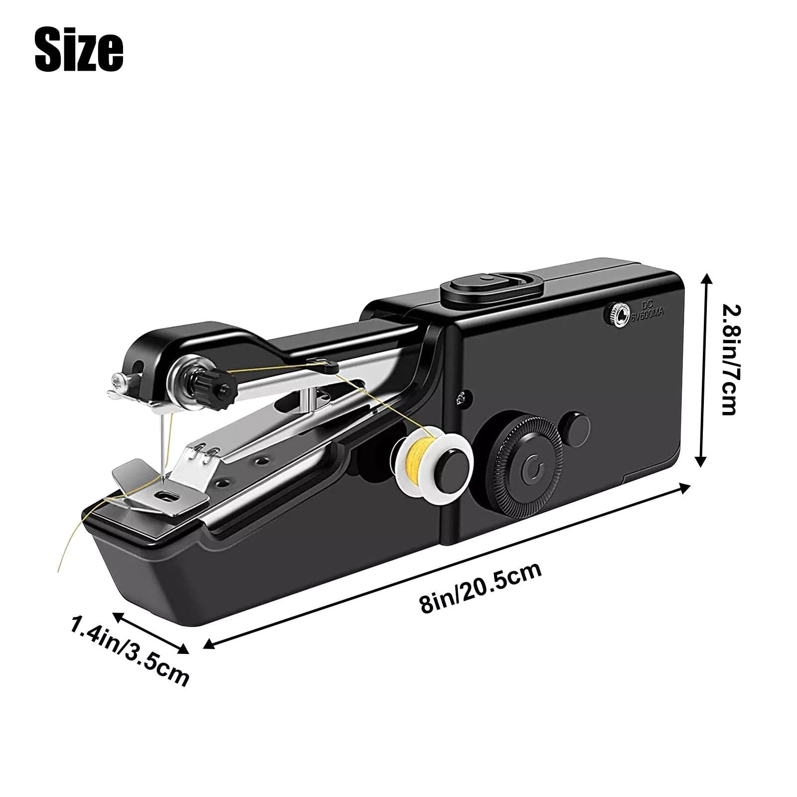 GUYUTING Black Sewing Machine Portable Metal & Plastic Dual Speed Fabrics up to 1.8mm Complete Kit Thread Pins Scissors USB