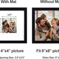 thumbnail image 4 of 8x8 Picture Frames Black Set of 9, Square 8x8 Frame Displays 4x4 with Mat or 8x8 without Mat, Gallery Wall Frames 8x8 for Wall Mounted (9 Pack, Black), 4 of 6
