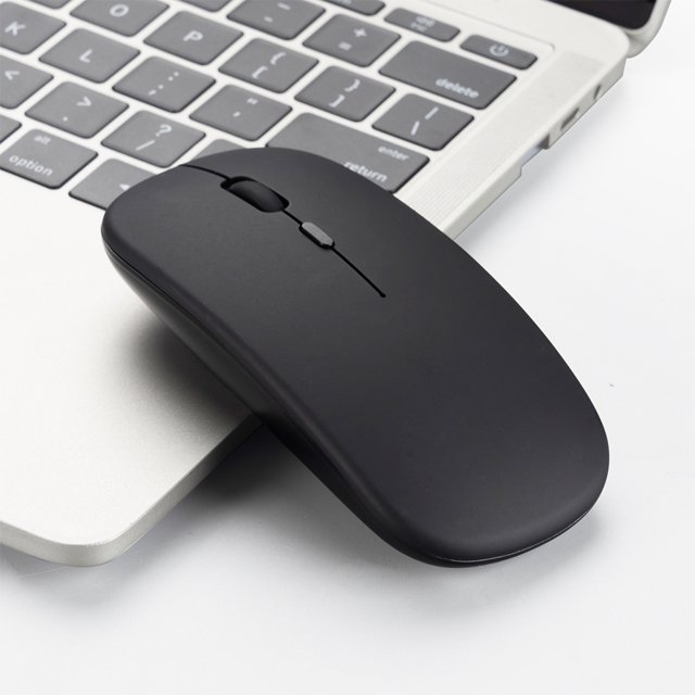Accesorio de computadora Ratón inalámbrico 2.4G Ratón silencioso ultrafino Ratón portátil y elegante Ratón recargable 10 m / 33 pies Transmisión inalámbrica (Negro) Eccomum Accesorio de computadora