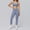 Blue, variant on PISONIC 2pcs Women's Full Yoga Suit - Full-Body Workout Attire, Solid Color Slim-Fit Gym Wear Suitable for Yoga, Running, Gym - Machine Washable, Year-Round Wear