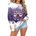thumbnail image 5 of larppty Christmas Sweatshirts Womens Ugly Xmas Wine Glass Pattern Funny Holiday Pullover Christmas Costumes (Purple, S）, 5 of 9