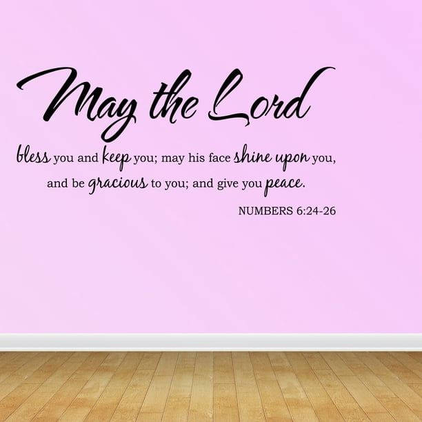 Wall Decal Quote May The Lord Bless You And Keep You Scripture Bible Verse R49 Walmart Com