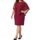 thumbnail image 4 of Vestidos formales de talla grande para mujer Agnes Orinda sin mangas con superposición de encaje, vestido de fiesta tipo lápiz 3X burdeos, 4 of 6