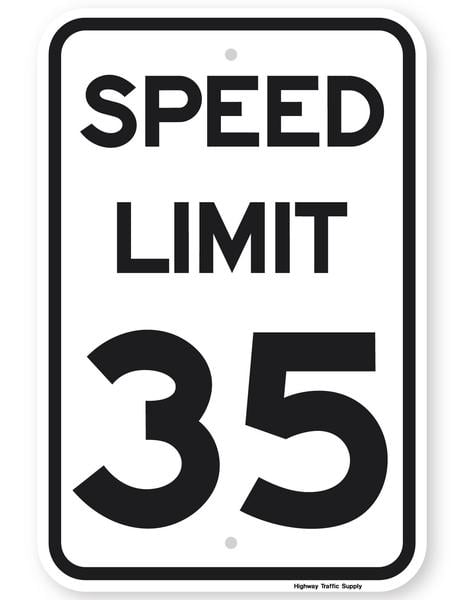 SPEED LIMIT 35 MPH Sign 18