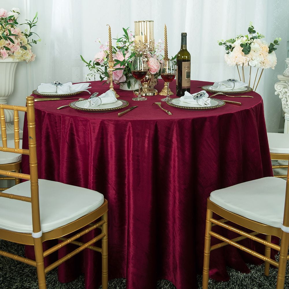 Wedding Linens Inc. Wholesale 108" Round Seamless Italian Velvet Tablecloth -