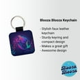 thumbnail image 2 of Neon Mermaid Beautiful Faux Leather Square Keychain, 2 of 7