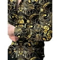 thumbnail image 4 of DYMADE Men Lapel Single Breasted Long Sleeve Printed Slim Shirt Top, 4 of 4