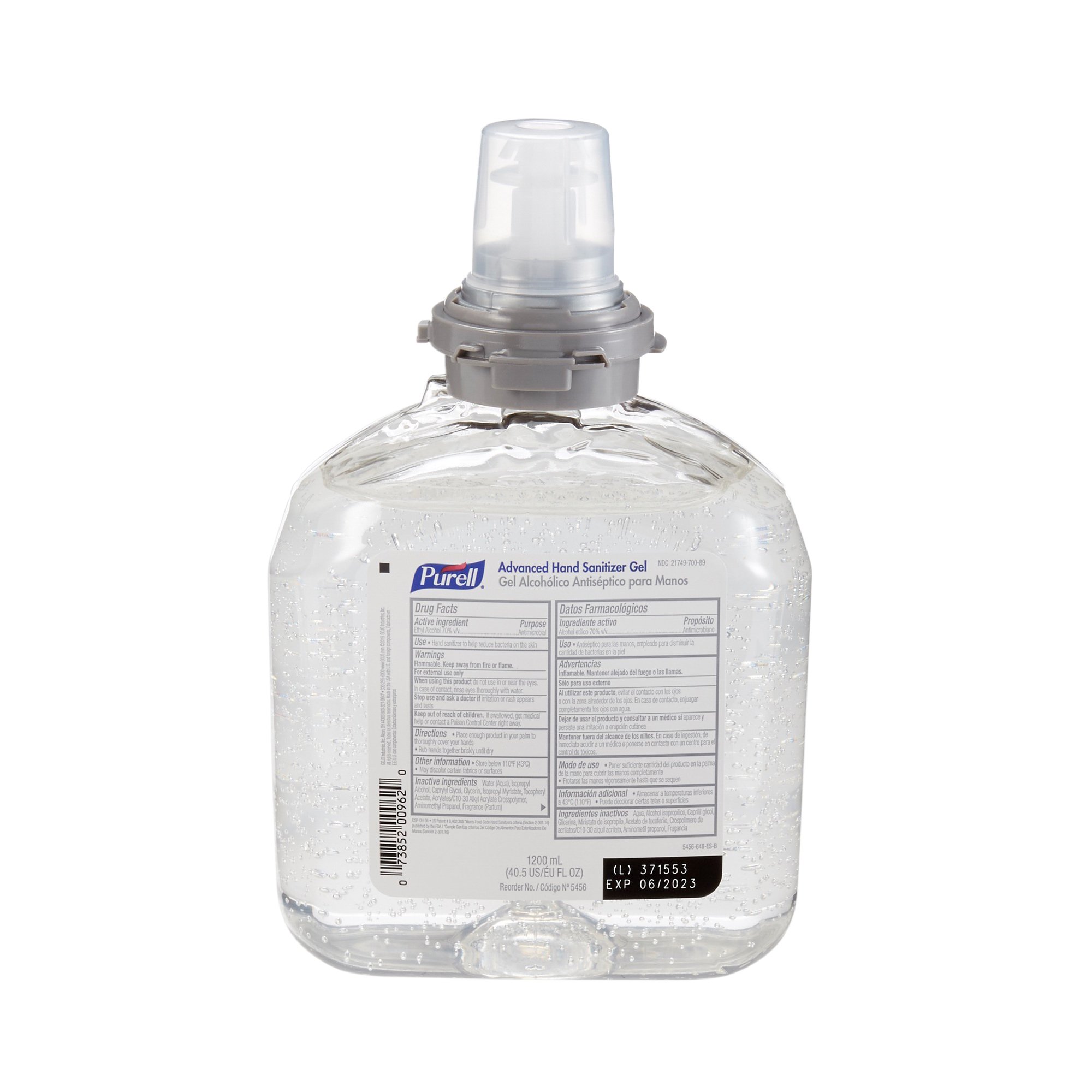Purell Advanced Ethyl Alcohol Fruity Smell Hand Sanitizer 1,200 mL Refill Bottle 4 Ct