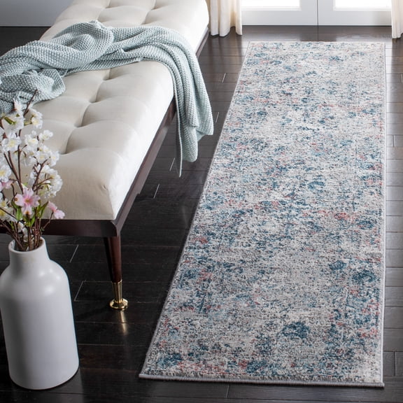 Safavieh Meadow Adrian Medallion Runner Rug, Light Gray/Blue, 2' x 7'