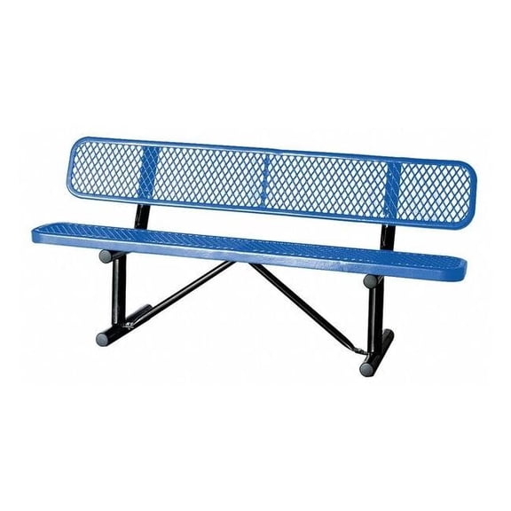 Outdoor Bench,72 in. L,24 in. W, Blue 4HUT2
