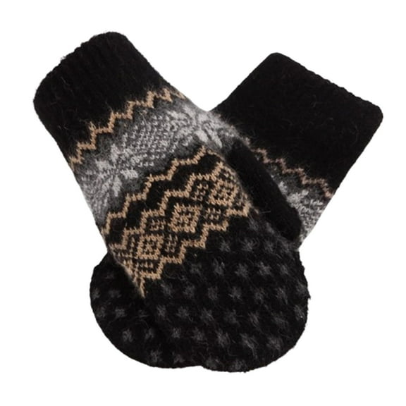 Winter Wool Mittens,Knit Full Finger Gloves,for Snow Skiing Running Cycling Walking Dog