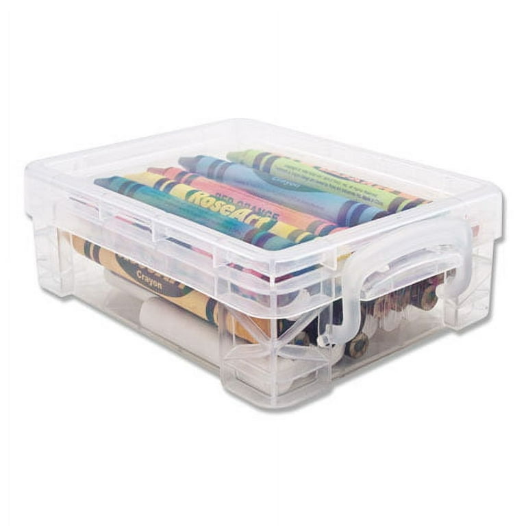 Advantus Super Stacker Crayon Box, Plastic, 4.75 x 3.5 x 1.6, Clear | Bulk Order of 10 Each