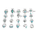thumbnail image 6 of Eosunjian 20Pcs/Set Vintage Bohemian Open End Adjustable Ring Set Crown Eagle Shape Faux Turquoise Knuckle Rings Fashion Jewelry Gift Golden, 6 of 13