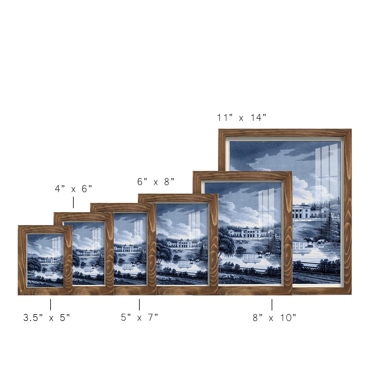 Estate View I -Framed Print w/glass-Walnut