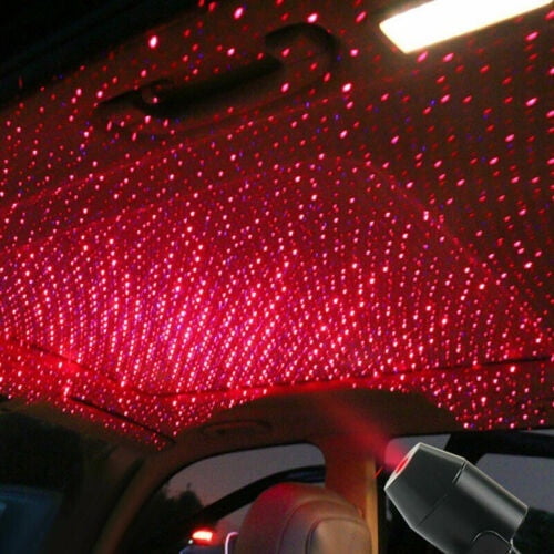 Plafond Intérieur de la Voiture Rouge Projecteur d'Atmosphère LED Lumière Météore de Galaxie USB
