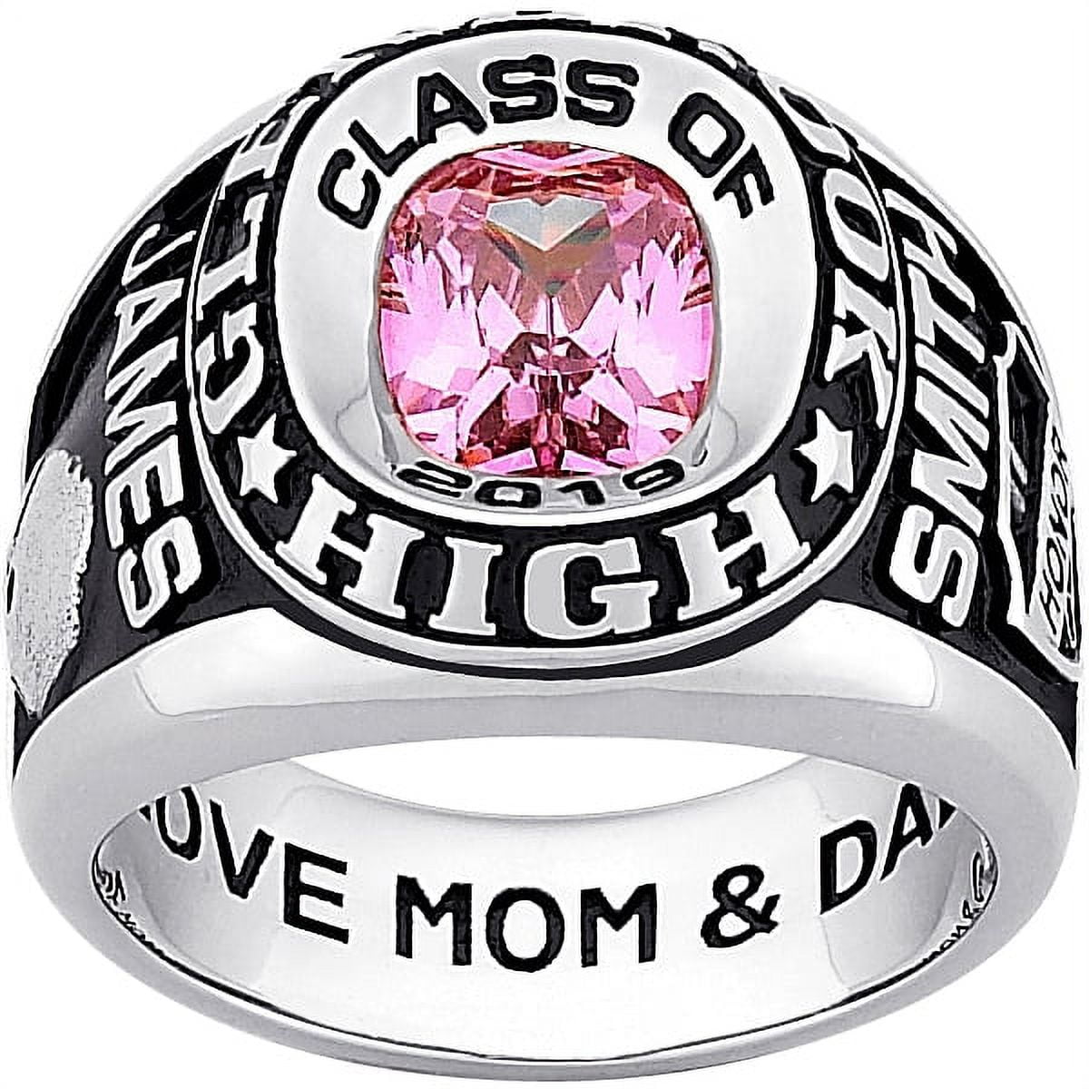 Order Now For Holiday Delivery Freestyle 18K Gold over Sterling Double Row Classic Men s Class Ring Personalized High School or College