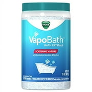 Vicks VapoBath, Bath Crystals, Bath Bomb, Non-Medicated Bath Salts, Soothing Vicks Vapors Steam Aromatherapy with Eucalyptus and Menthol, Contains Essential Oils, 15 OZ