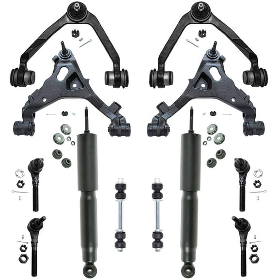 Detroit Axle - Front Shocks Absorber   Upper Lower Control Arm With Ball Joint   Inner Outer Tie Rod End   Sway Bar Link Replacement For Ford Expedition F-150 [4wd Only] - 12pc Set
