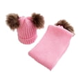 thumbnail image 4 of Bebé Niños Niñas Invierno Cálido Faux Doble Piel Pom Bobble Knit Bufanda Rosado perfke Set de bufanda de sombrero infantil, 4 of 9